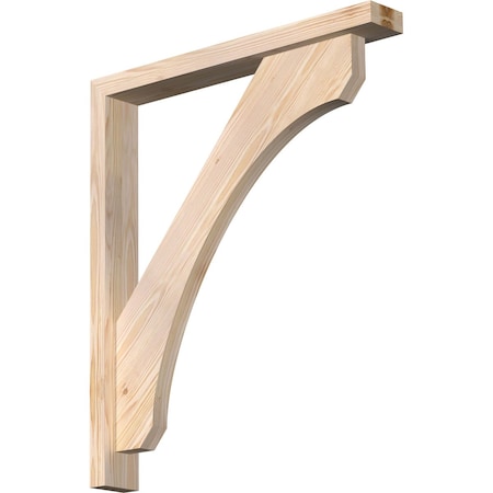 Ekena Millwork Legacy Block Smooth Bracket w/ Offset Brace, Douglas Fir, 3 1/2"W x 26"D x 30"H BKT0402X26X30LEC05SDF
